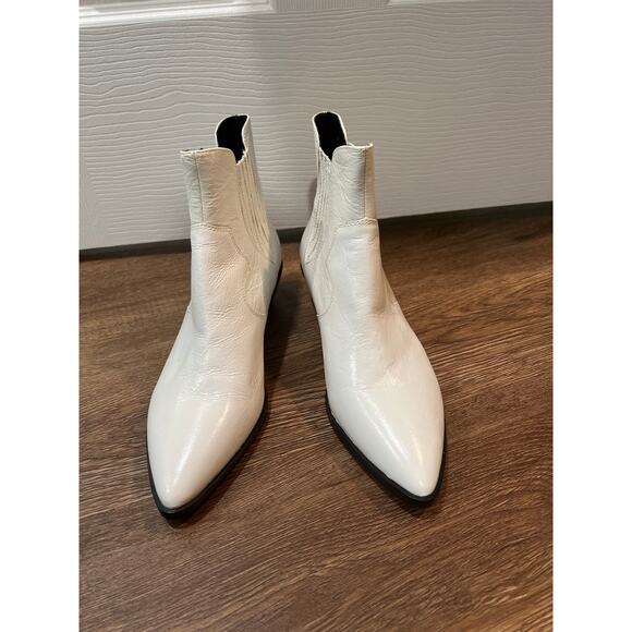 Rebecca Minkoff Women's Kaidienne Pointed Toe Leather Low-Heel Booties 7.5 - Picture 6 of 12